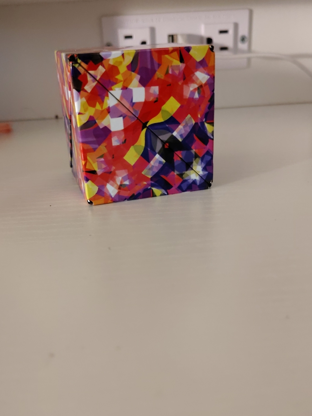 Colorful Abstract Patterned Cube Decorative Box